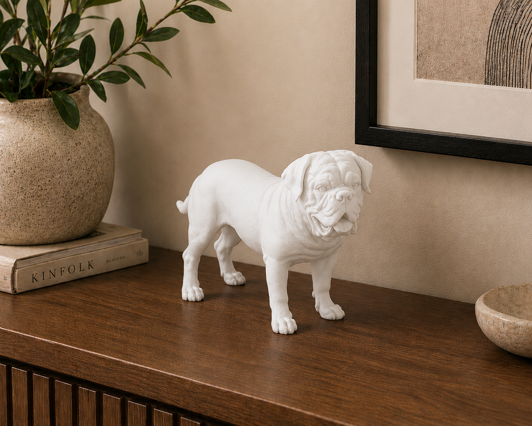 Wit Bordeauxdog hondenbeeld voor modern interieur