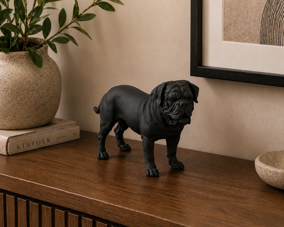 Zwart Bordeauxdog hondenbeeld als moderne woondecoratie