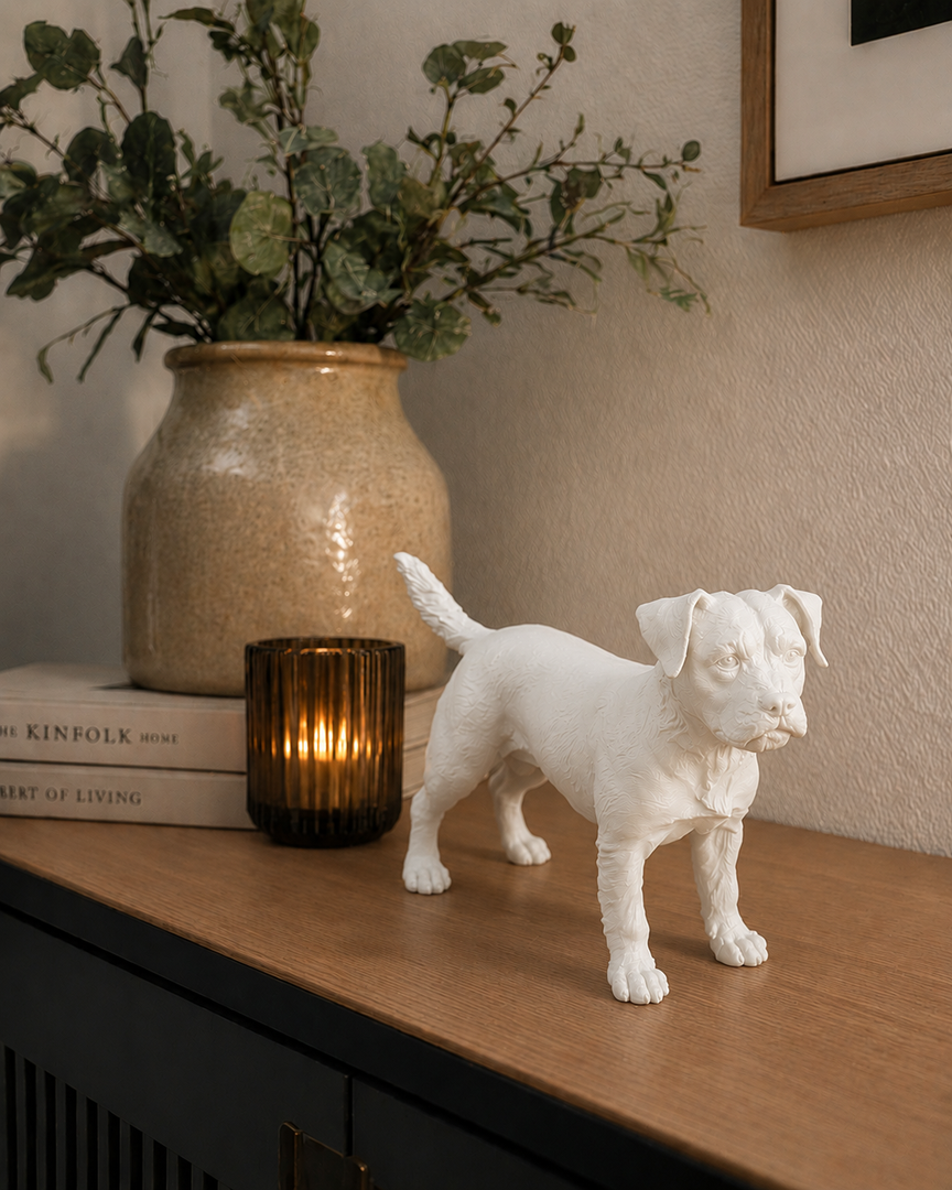 Wit Border Terrier hondenbeeld voor modern interieur