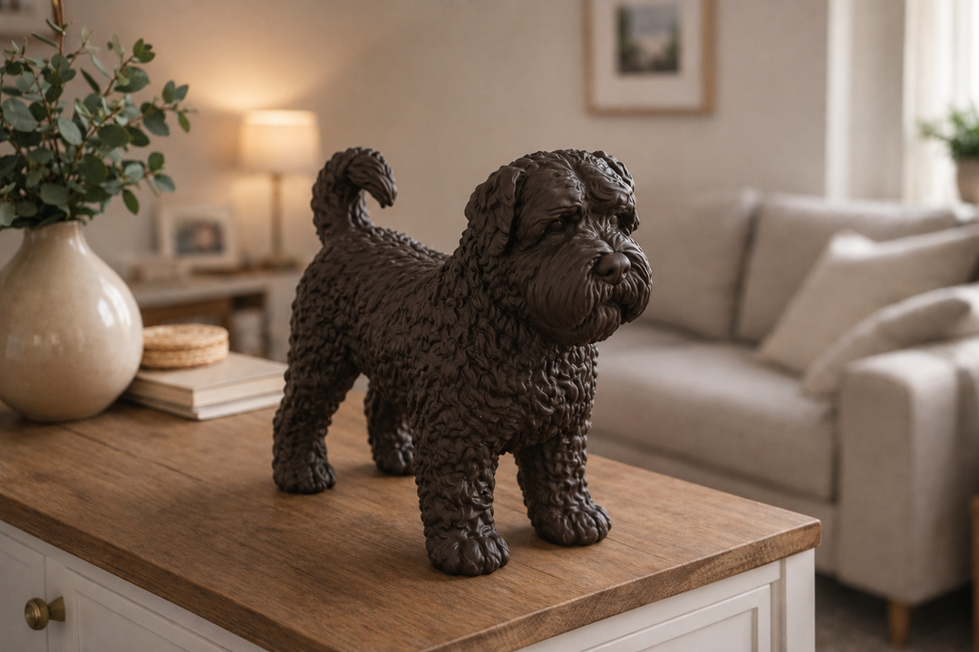 Bruin Bouvier des Flandres decoratiebeeld als stijlvolle interieurdecoratie