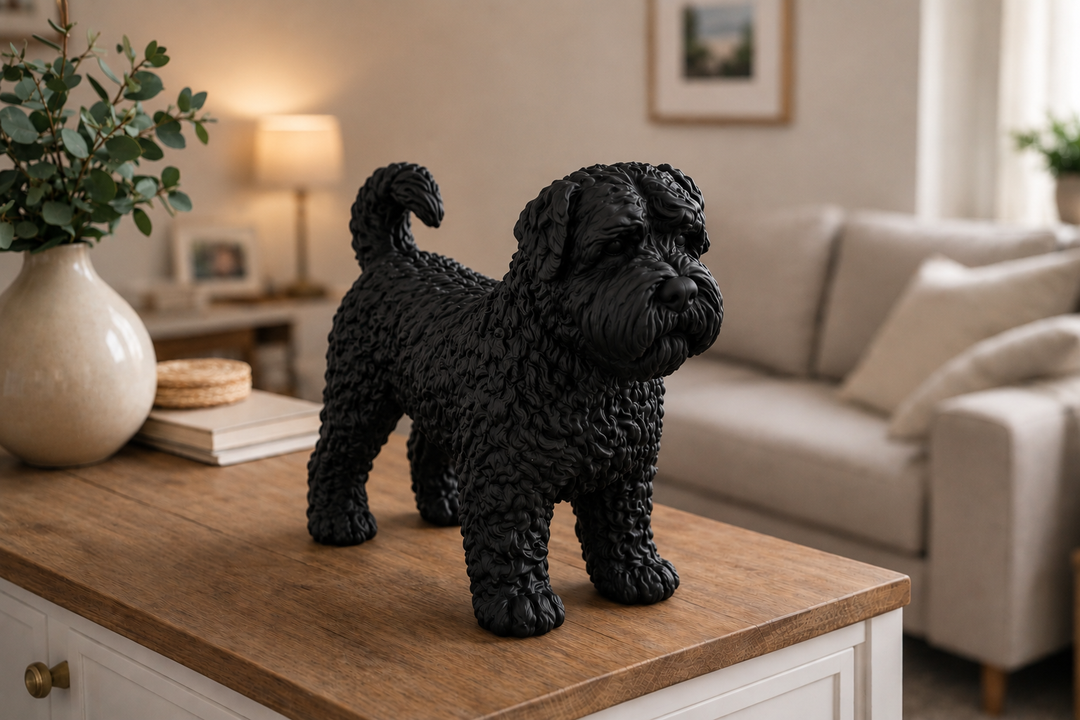 Zwart Bouvier des Flandres hondenbeeld als moderne woondecoratie