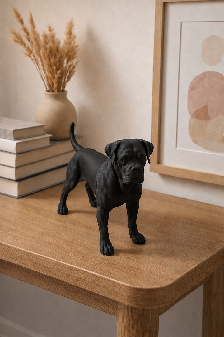 Zwart Cane Corso hondenbeeld als moderne woondecoratie
