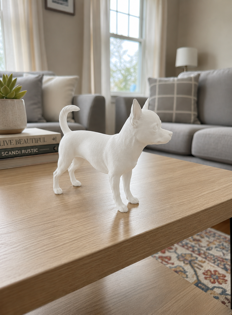 Wit Chihuahua hondenbeeld voor modern interieur
