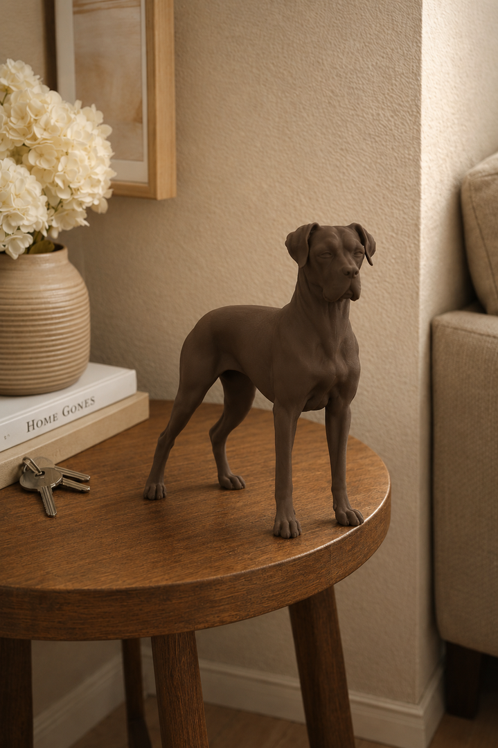 Bruin Deense Dog decoratiebeeld als stijlvolle interieurdecoratie