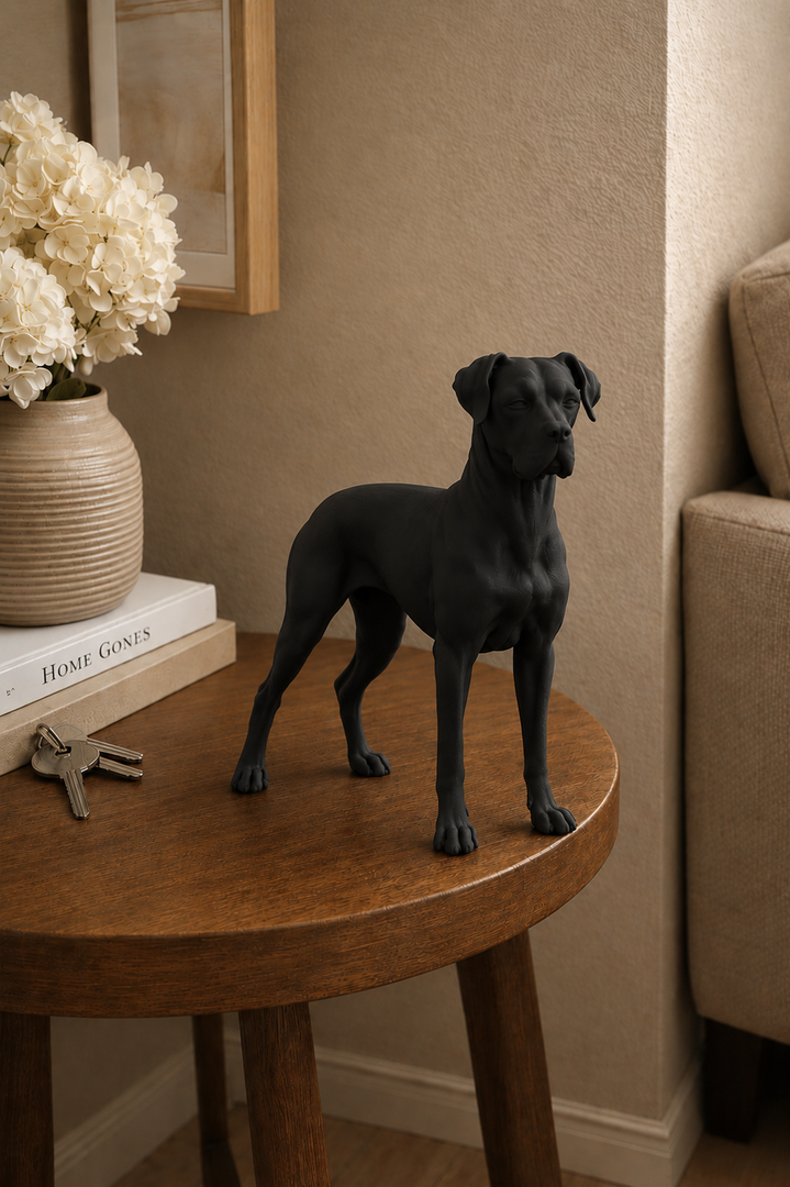 Zwart Deense Dog hondenbeeld als moderne woondecoratie