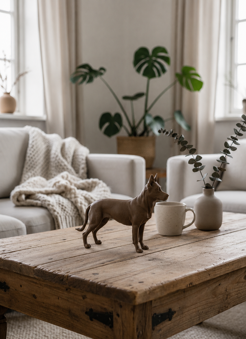 Bruin Duitse Herder decoratiebeeld als stijlvolle interieurdecoratie