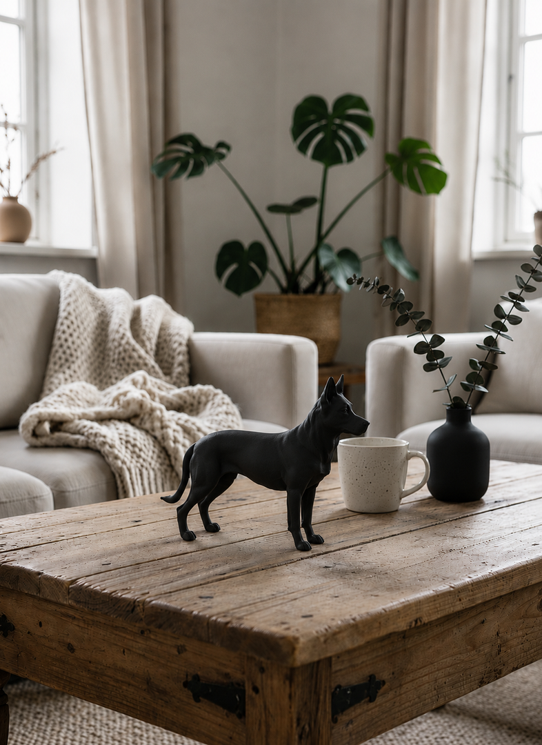 Zwart Duitse Herder hondenbeeld als moderne woondecoratie