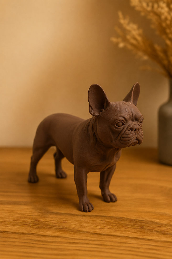 Bruin Franse Bulldog decoratiebeeld als stijlvolle interieurdecoratie