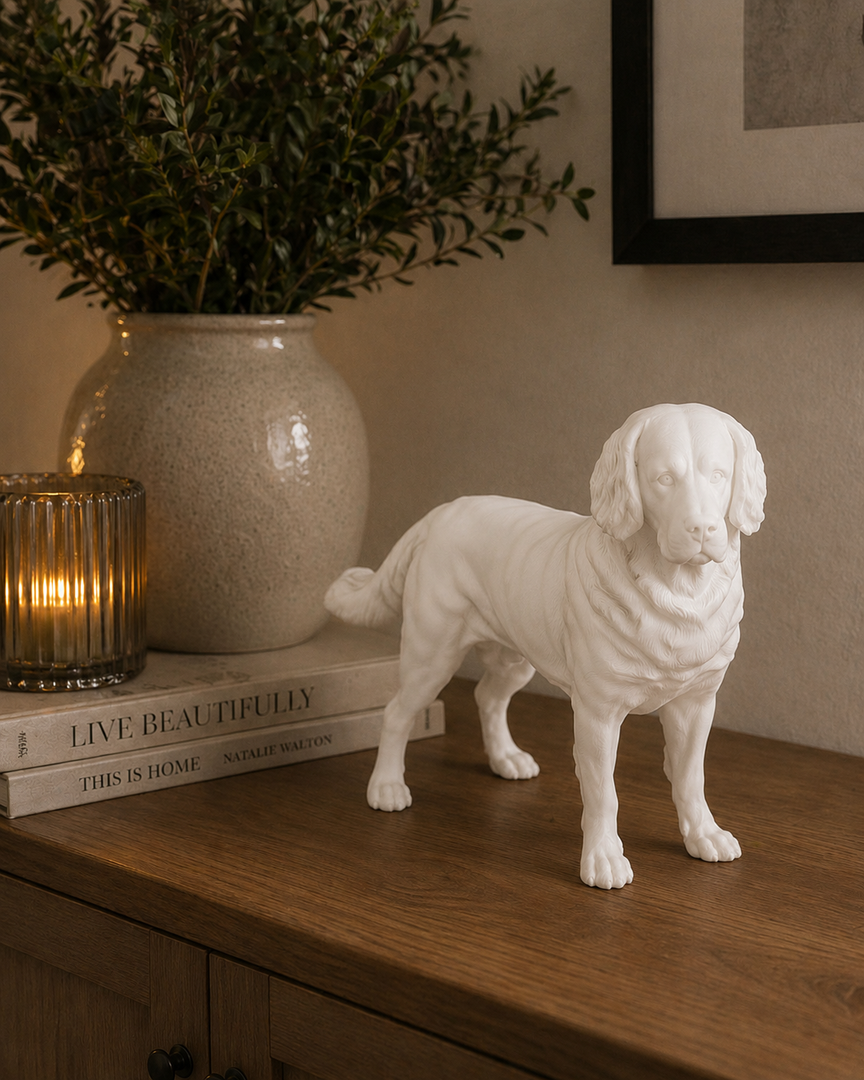 Wit Grote Münsterländer hondenbeeld voor modern interieur