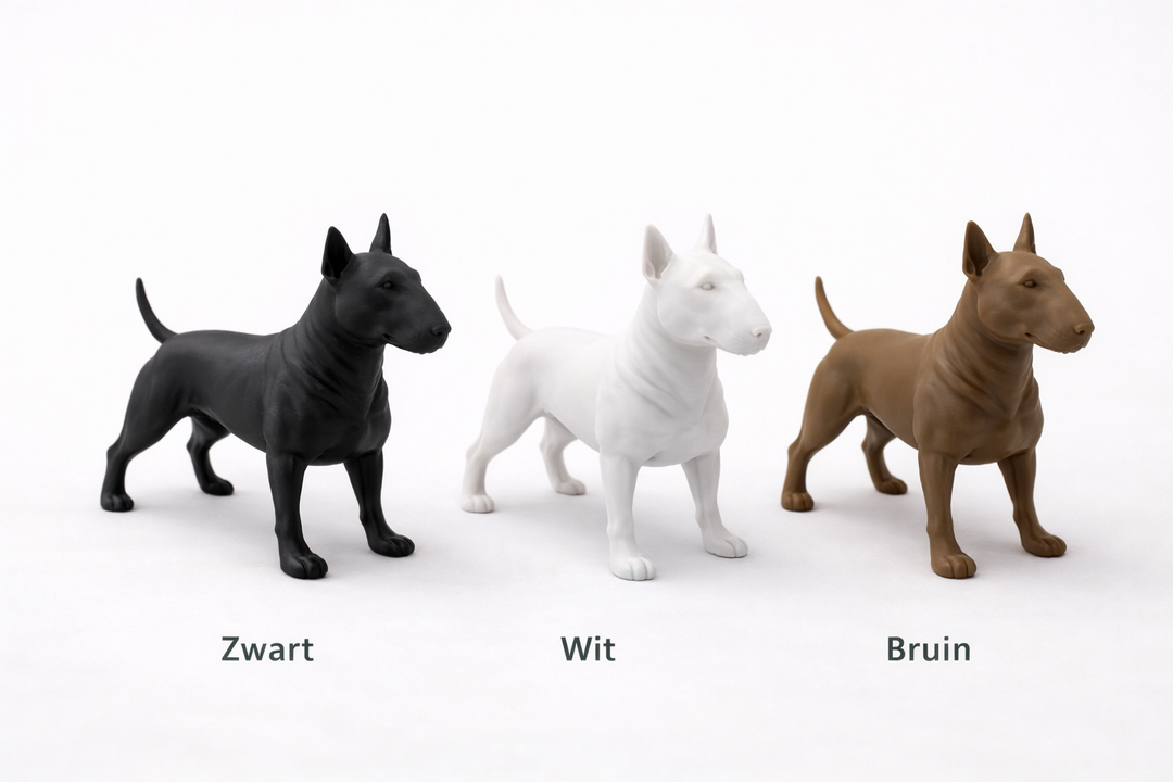 Hunoba Creative Bull Terrier beeldje verkrijgbaar in zwart wit en bruin