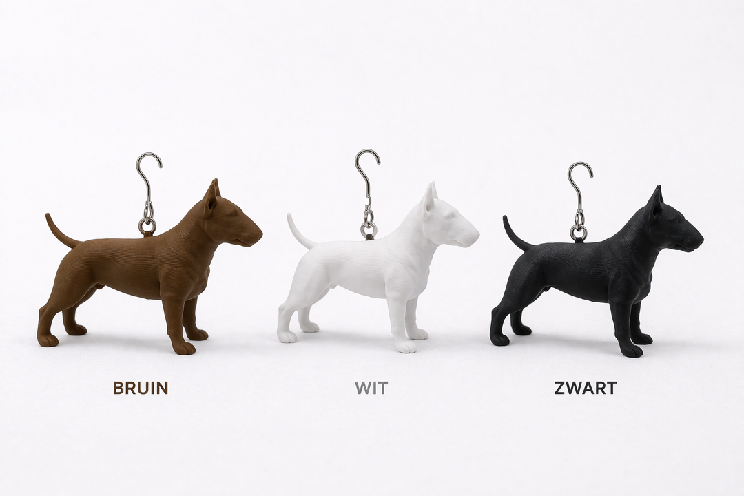 Hunoba Creative Bull Terrier kersthanger verkrijgbaar in zwart wit en bruin