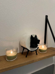 WC-Rolhouder Herder – Honden Decoratie – PLA – Zwart – Stijlvol & Uniek Design