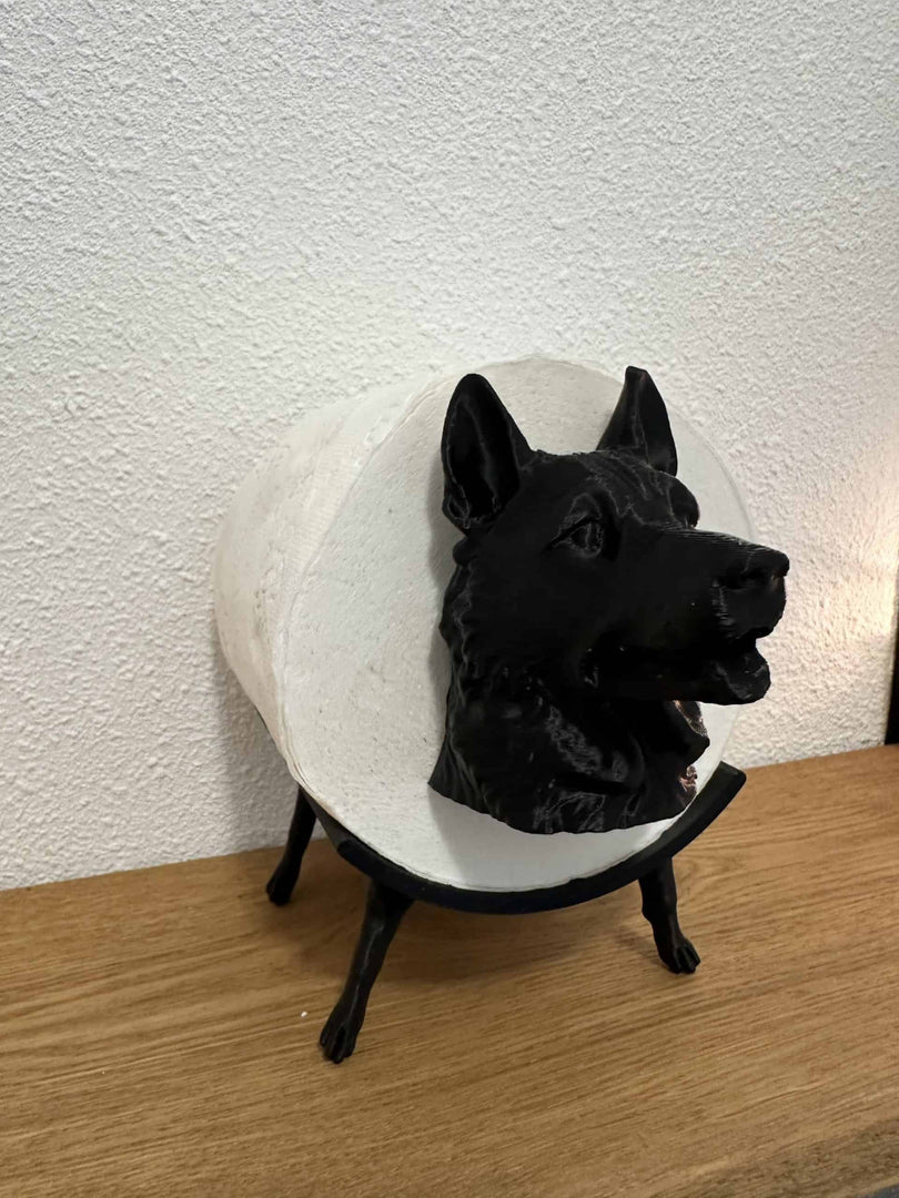 WC-Rolhouder Herder – Honden Decoratie – PLA – Zwart – Stijlvol & Uniek Design