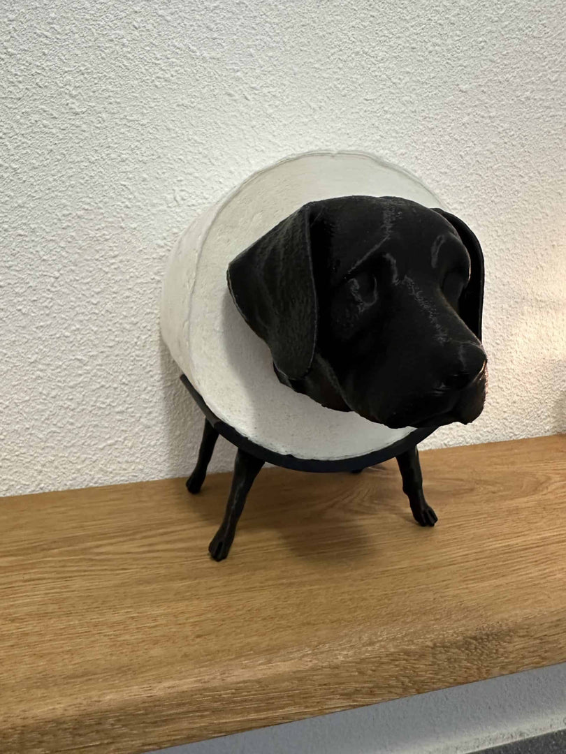 WC-Rolhouder Labrador – Honden Decoratie – PLA – Zwart/Bruin/Wit – Uniek & Speels Design