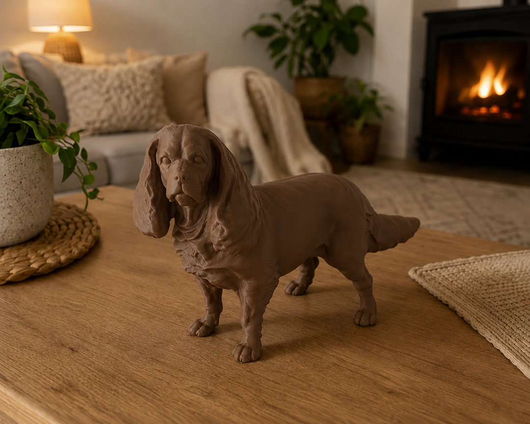 Bruin King Charles Spaniel decoratiebeeld als stijlvolle interieurdecoratie