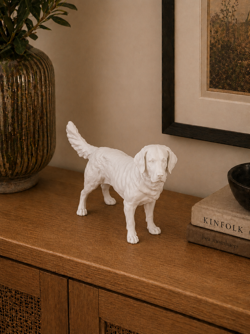 Wit Kleine Münsterländer hondenbeeld voor modern interieur