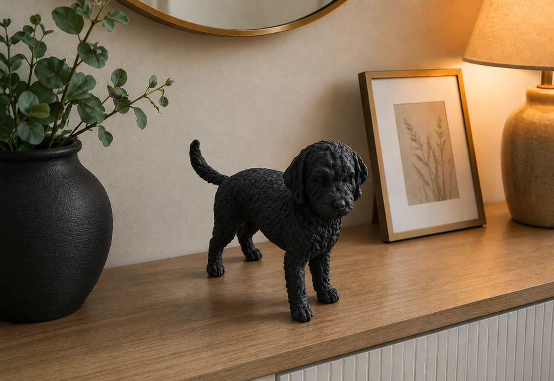 Zwart Lagotto Romagnolo hondenbeeld als moderne woondecoratie