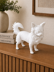 Wit Langharige Chihuahua hondenbeeld voor modern interieur