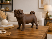 Bruin Mopshond decoratiebeeld als stijlvolle interieurdecoratie