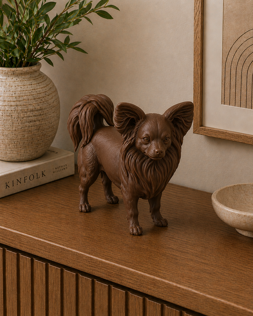 Bruin Papillon decoratiebeeld als stijlvolle interieurdecoratie