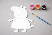 Peppa Pig Mama Pig verfbaar figuur met verfpotjes en penseel, DIY knutselset voor kinderen om zelf te schilderen en creatief bezig te zijn.