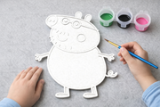 Peppa Pig Papa Pig verfbaar figuur met verfpotjes en penseel, creatieve knutselset voor kinderen, 3D-geprint door Hunoba Creative