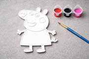 Peppa Pig verfbaar figuur met verfpotjes en penseel, creatieve knutselset voor kinderen van Hunoba Creative