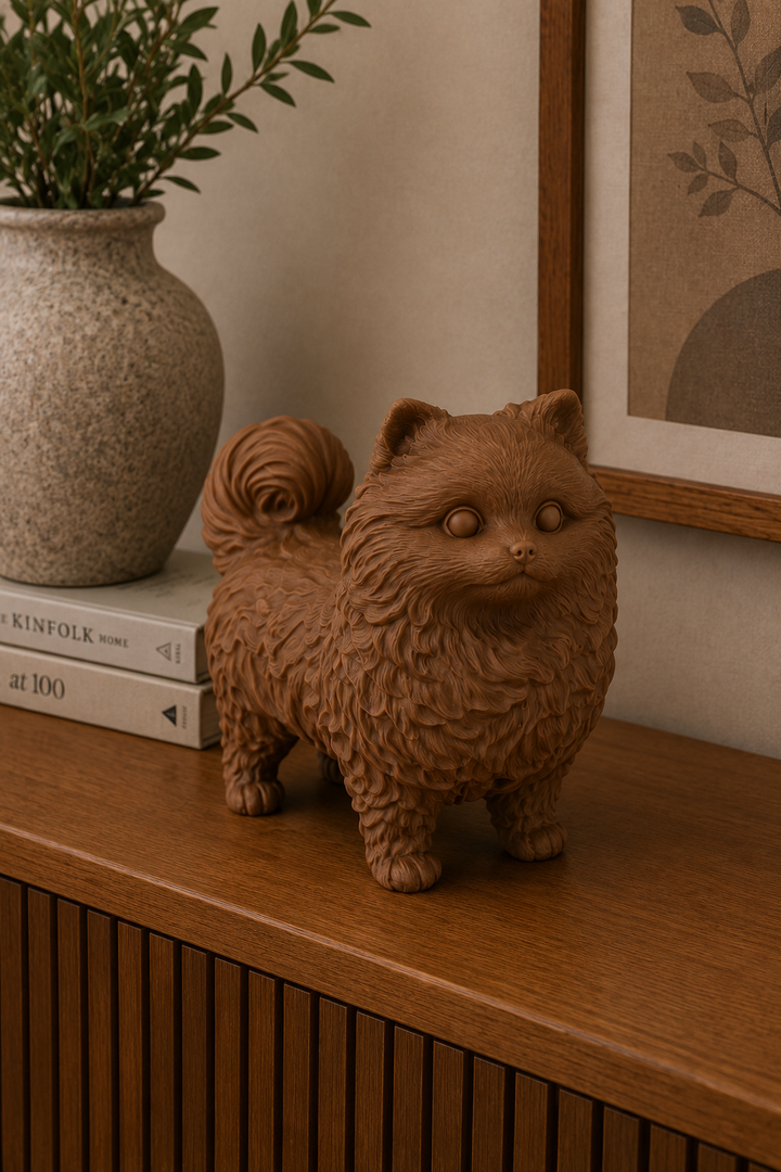 Bruin Pomeriaan decoratiebeeld als stijlvolle interieurdecoratie