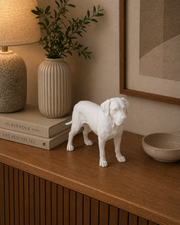 Wit Presa Canario hondenbeeld voor modern interieur