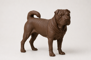 Bruin Shar Pei decoratiebeeld als stijlvolle interieurdecoratie
