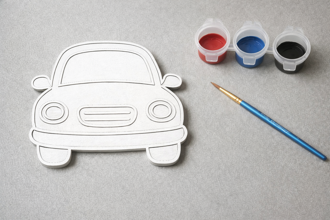Verfbare auto figuur 3D-geprint DIY knutselobject met verf van Hunoba Creative