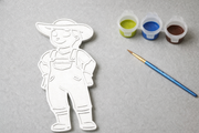 Verfbare Boerin Yumi figuur 3D-geprint DIY knutselobject met verf van Hunoba Creative