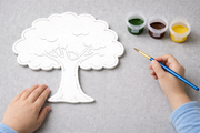 Kind schildert verfbare boom figuur 3D-geprint DIY knutselobject van Hunoba Creative