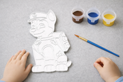 Kind schildert verfbare Chase Paw Patrol 3D-geprint DIY knutselobject van Hunoba Creative