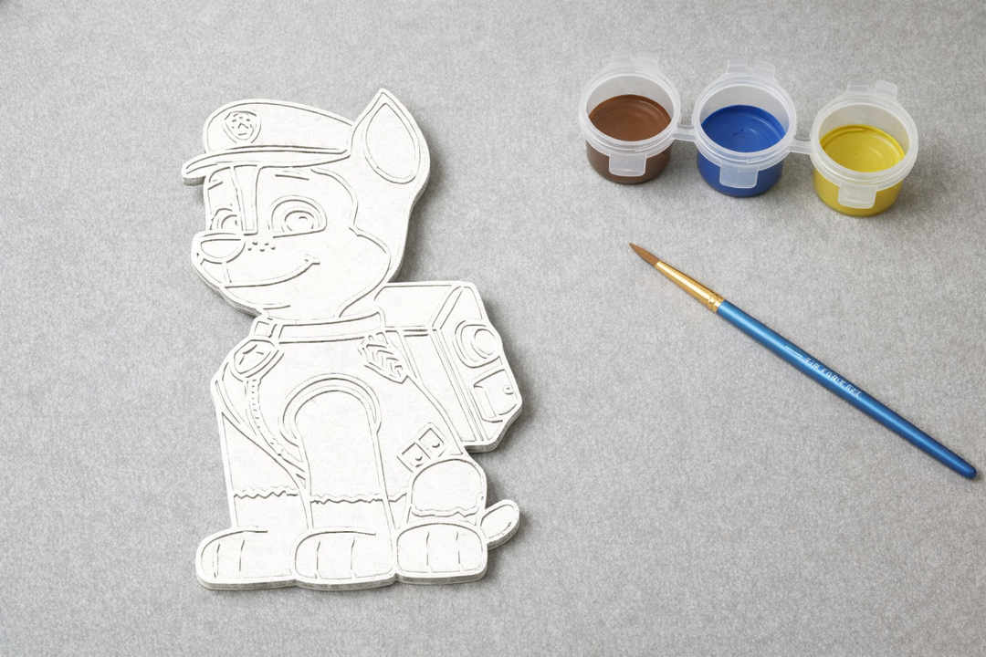 Verfbare Chase Paw Patrol 3D-geprint DIY knutselobject met verf van Hunoba Creative