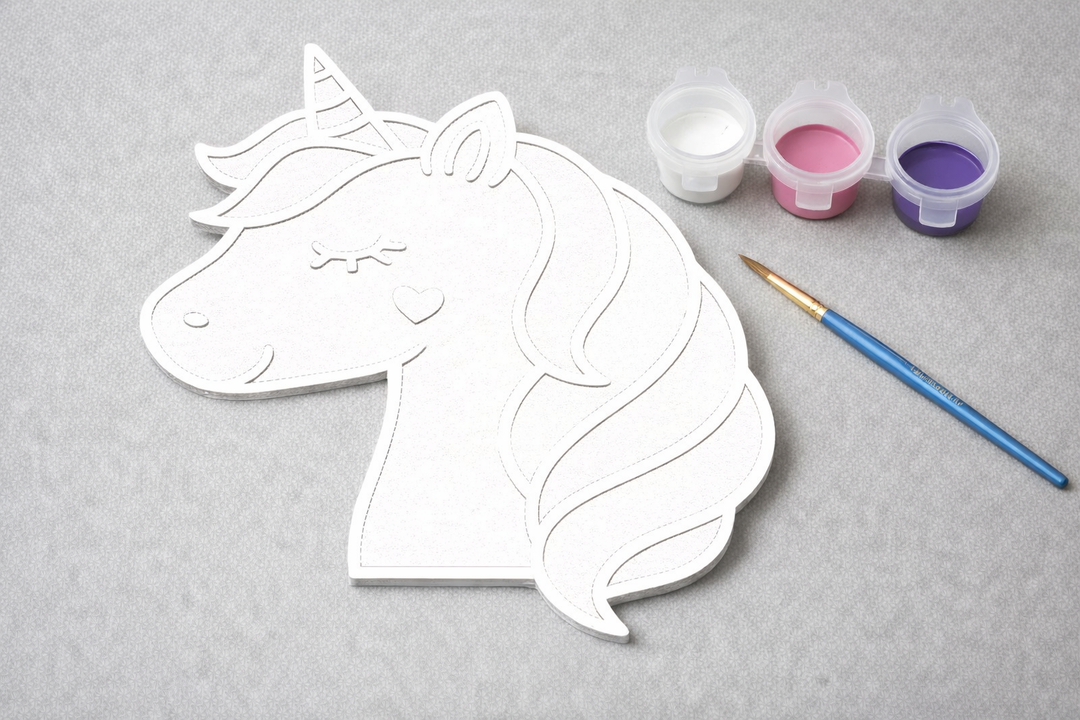 Verfbare eenhoorn figuur 3D-geprint DIY knutselobject met verf van Hunoba Creative