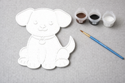 Verfbare hond figuur 3D-geprint DIY knutselobject met verf van Hunoba Creative