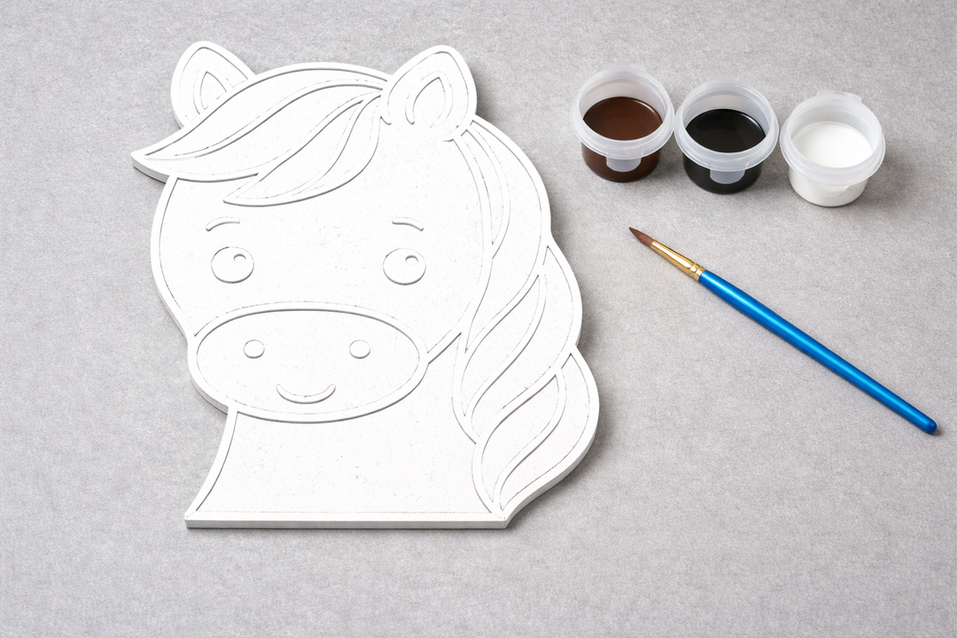 Verfbare paard figuur 3D-geprint DIY knutselobject met verf van Hunoba Creative