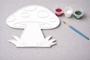 Kind schildert verfbare paddenstoel figuur 3D-geprint DIY knutselobject van Hunoba Creative