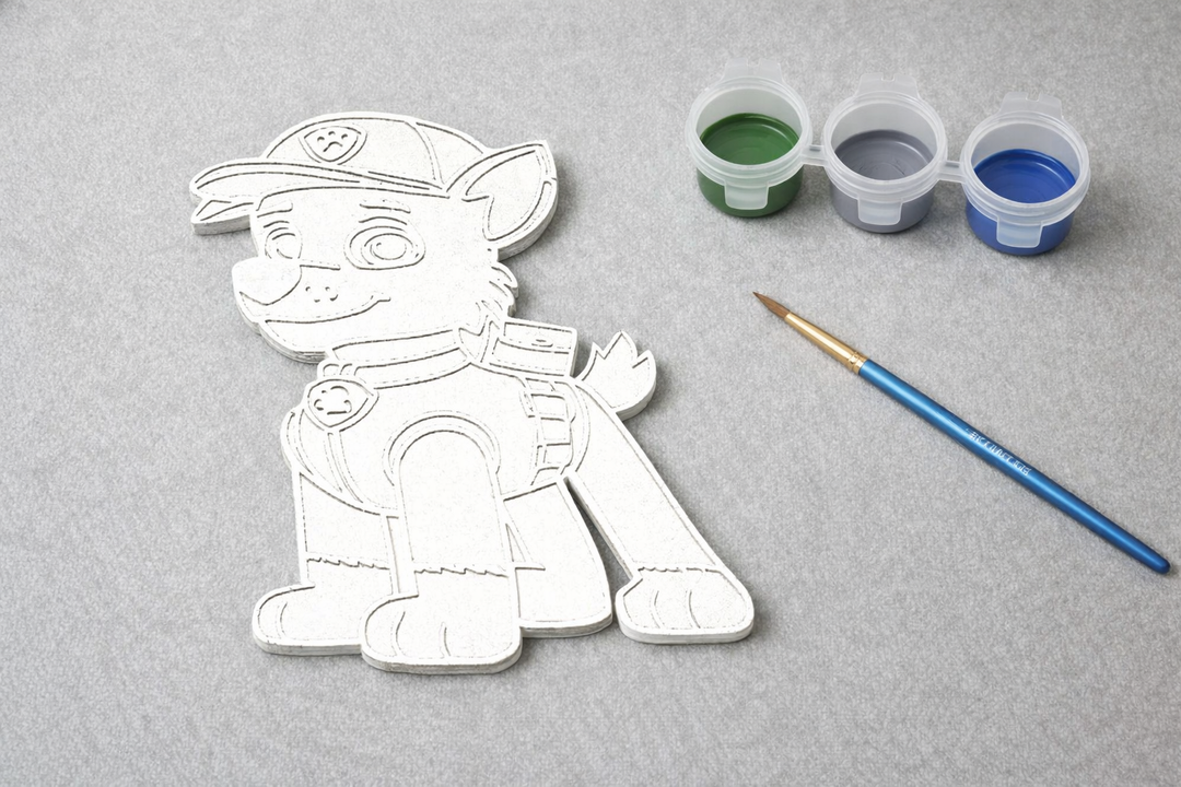 Verfbare Rocky Paw Patrol 3D-geprint DIY knutselobject met verf van Hunoba Creative
