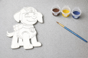 Verfbare Zuma Paw Patrol 3D-geprint DIY knutselobject met verf en kwast van Hunoba Creative