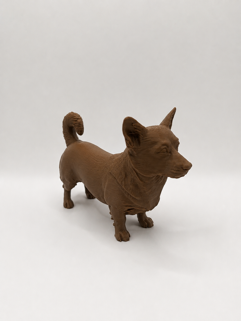 Bruin Welsh Corgi decoratiebeeld als stijlvolle interieurdecoratie