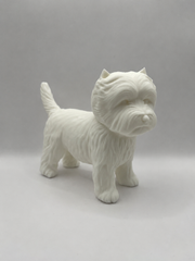 Wit West Highland White Terrier hondenbeeld voor modern interieur