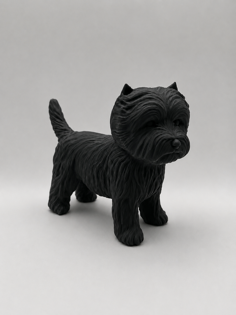 Zwart West Highland White Terrier hondenbeeld als moderne woondecoratie