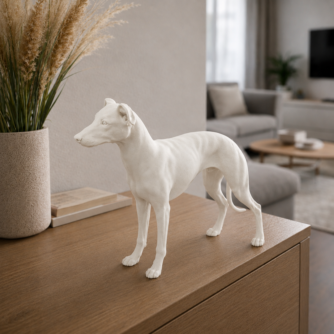 Wit Windhond hondenbeeld voor modern interieur