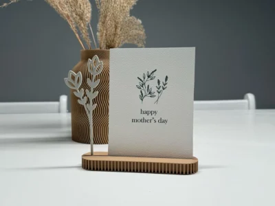 Kaart-/fotohouder met bloem