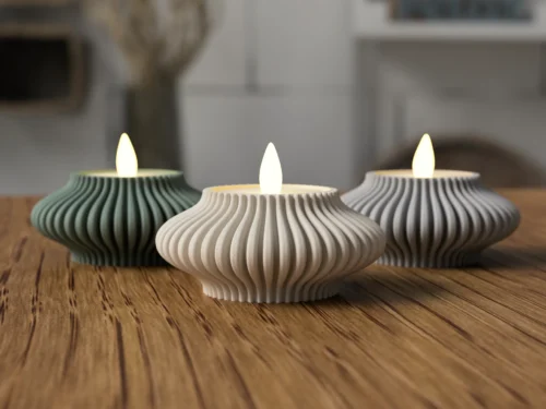 Elegante waxinelichthouder SfeerGoed die een warme, gezellige lichtsfeer creëert.