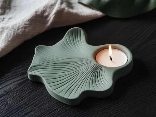 Waxinehouder Blad met elegant design geïnspireerd op de vorm van een natuurblad.