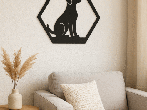 Wanddecoratie Hond in frame – trouw silhouet met karakter