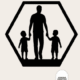 wanddecoratie vader met 2 kinderen